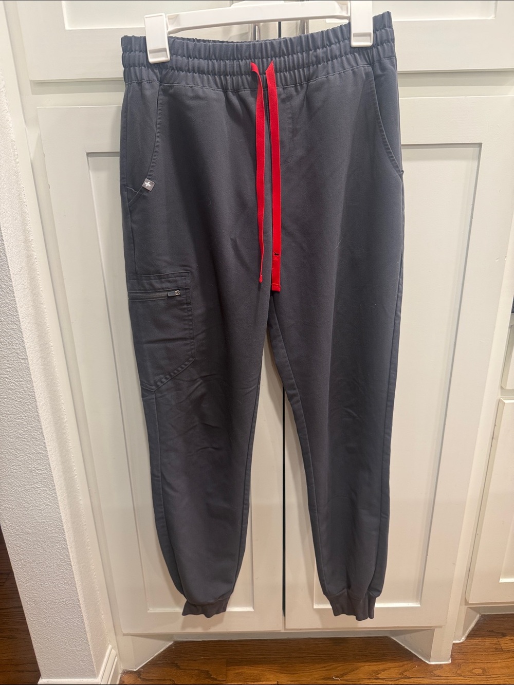 Figs Women's Charcoal Joggers with Red Drawstring